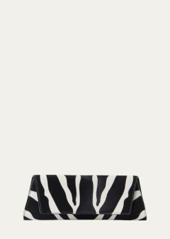AkrisSmall Zebra-Print Calf Hair Clutch Bag