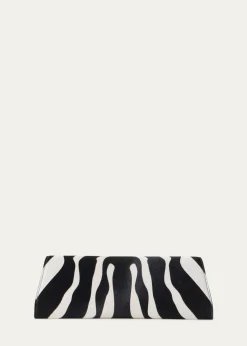 AkrisSmall Zebra-Print Calf Hair Clutch Bag