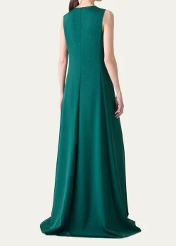 AkrisSwarovski Stars Silk Crepe Gown