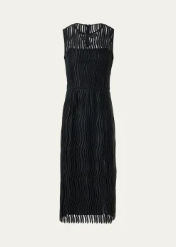 AkrisTechno Wave Guipure Sheath Midi Dress