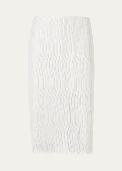AkrisTechno Wave Guipure Slit Pencil Skirt