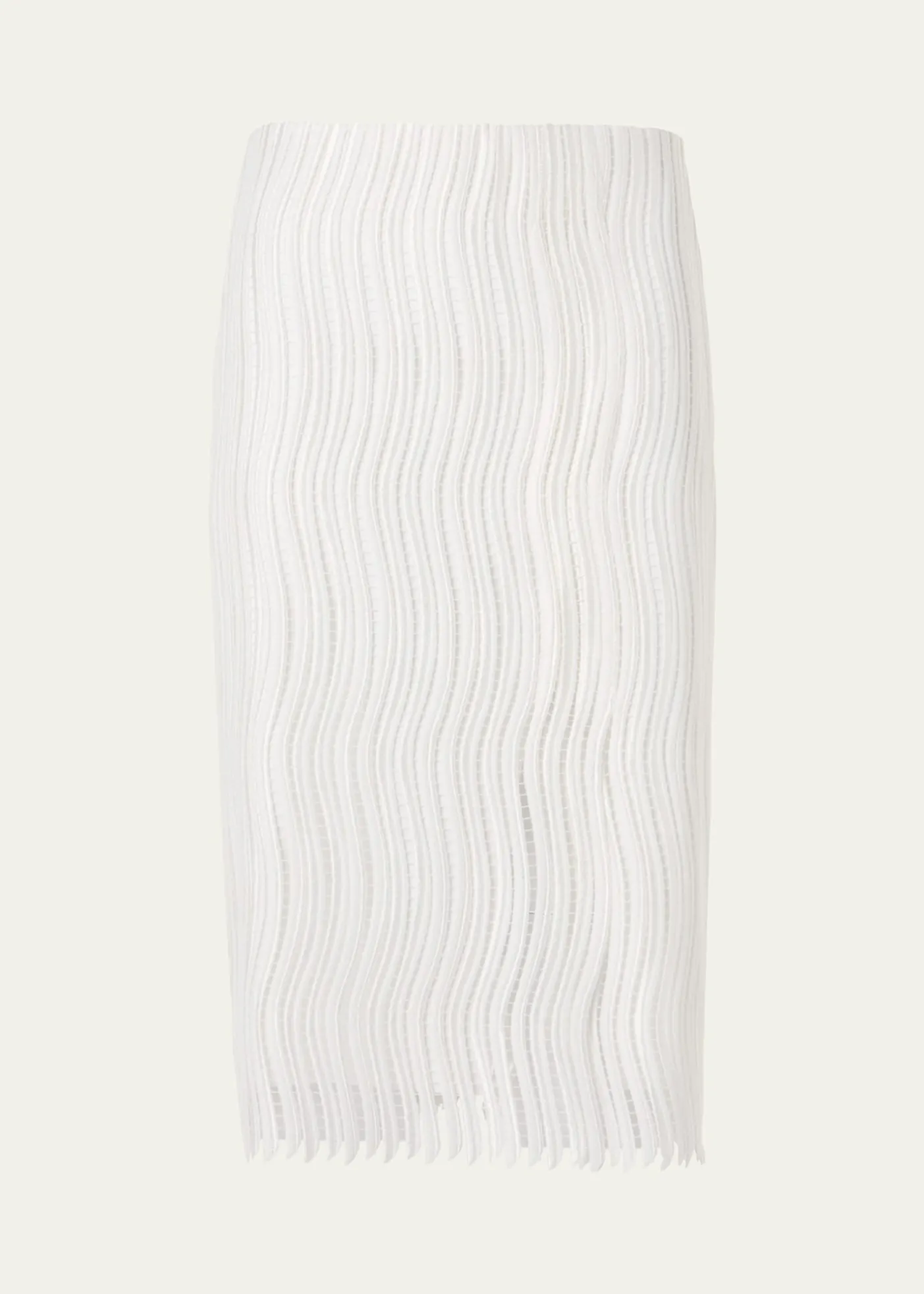 AkrisTechno Wave Guipure Slit Pencil Skirt