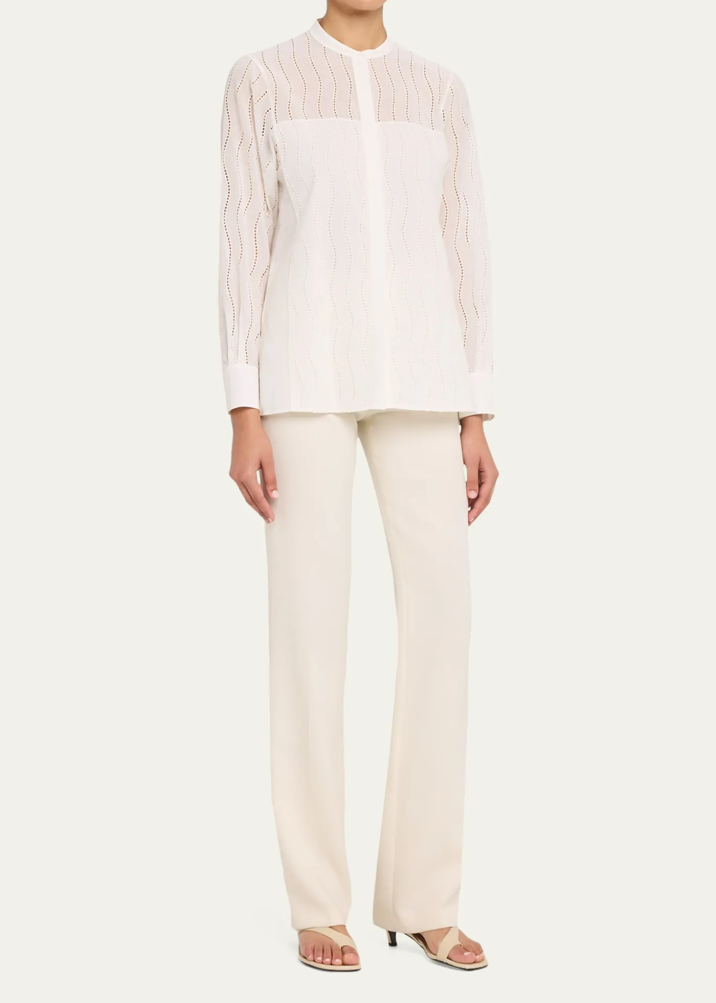 AkrisWave Broderie Anglaise Cotton Voile Blouse