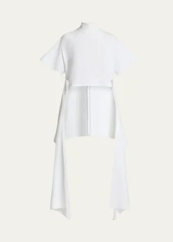 ALAIAAsymmetric Short-Sleeve Cotton T-Shirt
