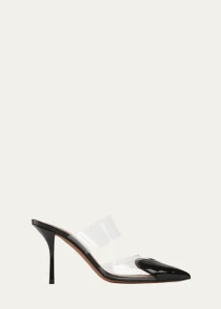 ALAIACoeur Clear Cap-Toe Mule Pumps
