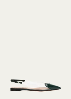 ALAIACoeur Heart Clear Slingback Ballerina Flats