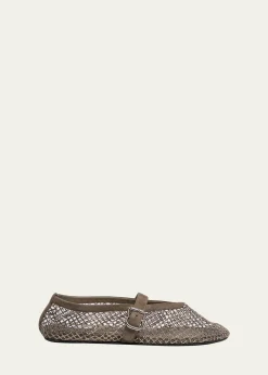 ALAIACrystal Mesh Ballet Flats