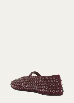 ALAIACrystal Stud Mary Jane Ballerina Flats