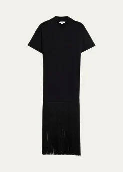 ALAIAFringed Cotton T-Shirt