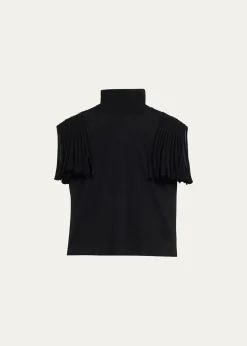 ALAIAGodet-Sleeve Turtleneck Top