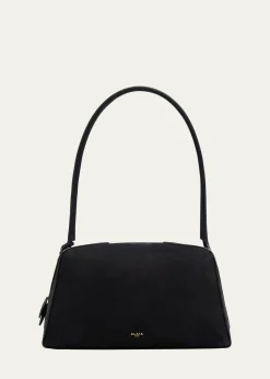 ALAIALe Bouledogue Bowling Shoulder Bag in Nubuck Leather