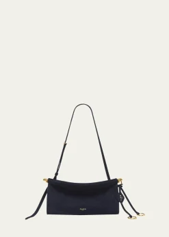 ALAIALe Click East-West Suede Shoulder Bag