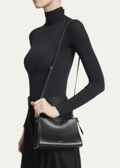 ALAIALe Click Small Square Shoulder Bag in Glossy Leather