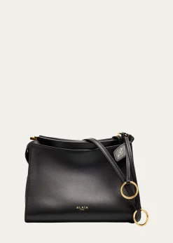ALAIALe Click Small Square Shoulder Bag in Glossy Leather