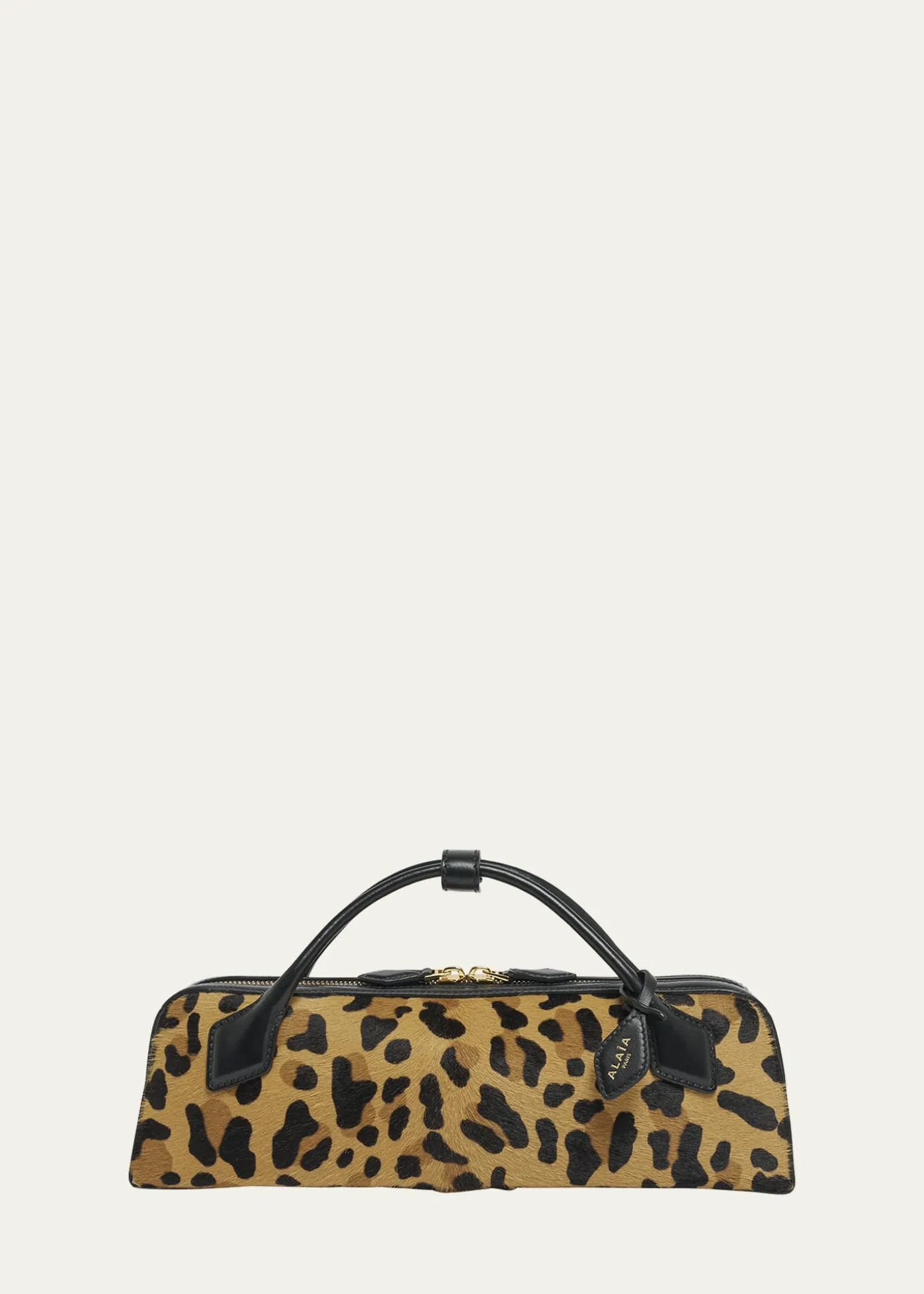 ALAIALe Teckel Clutch Bag in Leopard Calf Hair