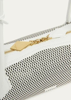 ALAIALe Teckel Medium Shoulder Bag in Fishnet Leather