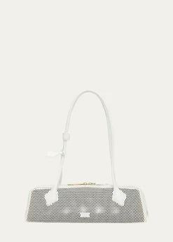 ALAIALe Teckel Medium Shoulder Bag in Fishnet Leather