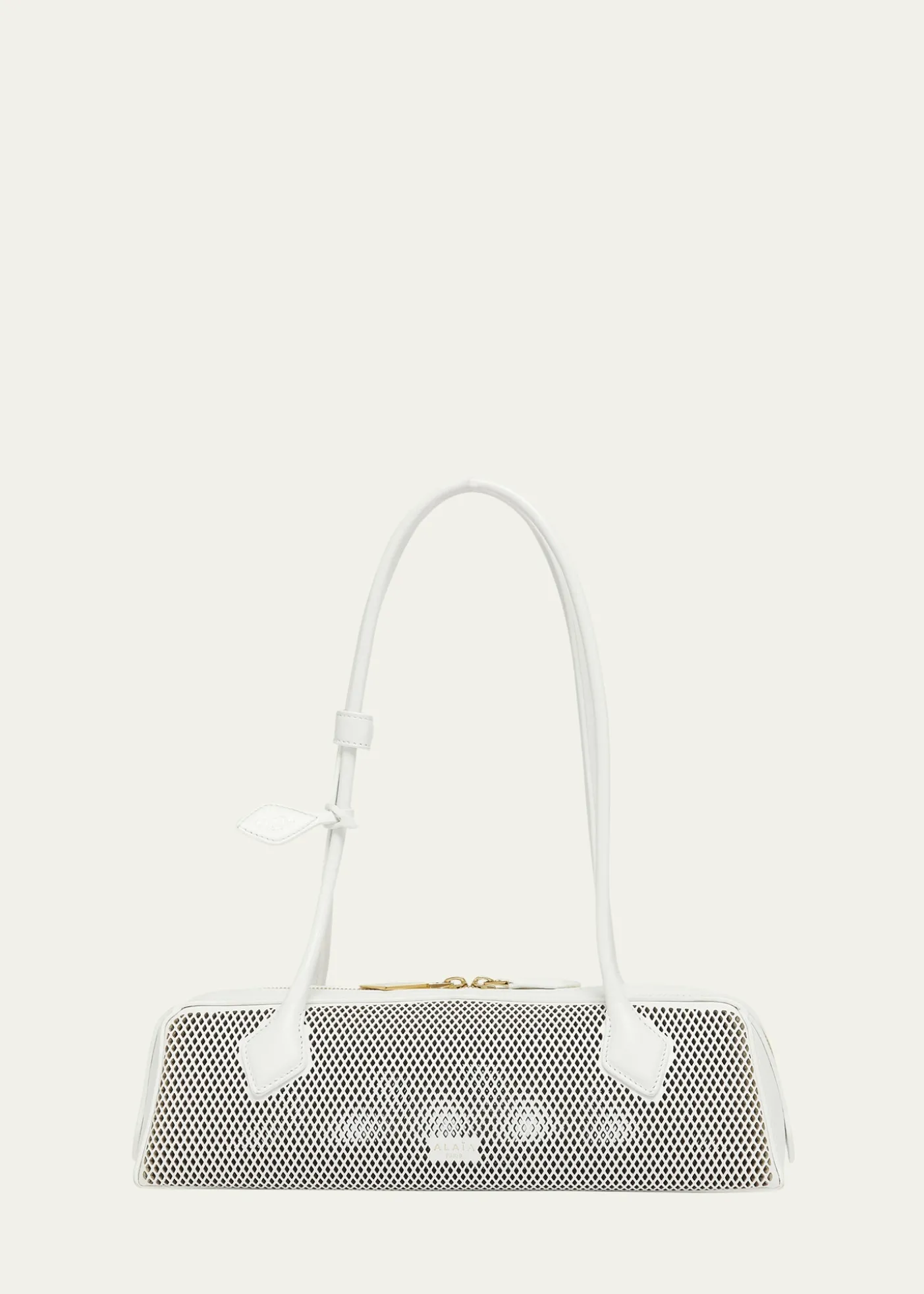 ALAIALe Teckel Medium Shoulder Bag in Fishnet Leather
