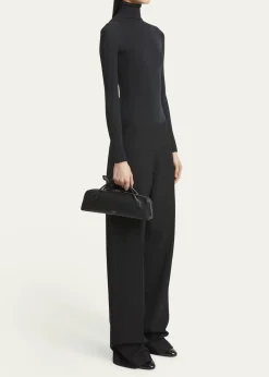 ALAIALe Teckel Top-Handle Bag in Grained Leather