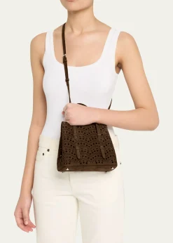 ALAIAMina 20 Top-Handle Bag in Perforated Suede