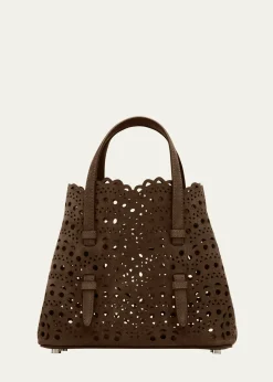 ALAIAMina 20 Top-Handle Bag in Perforated Suede