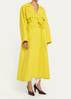ALAIAPaper Belted Midi Trench Coat