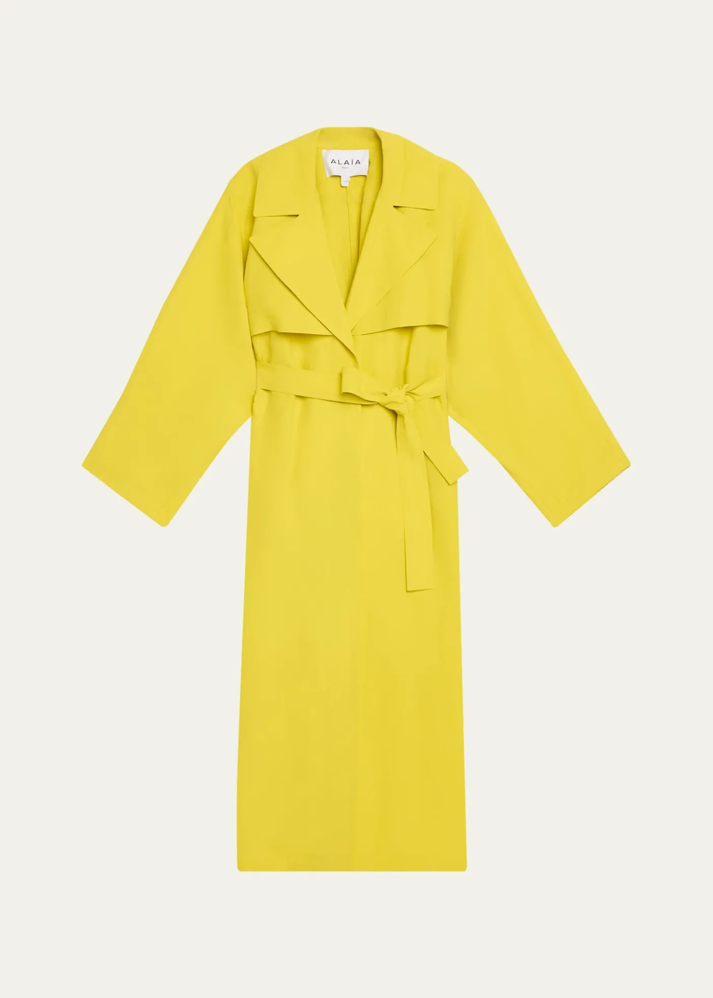 ALAIAPaper Belted Midi Trench Coat