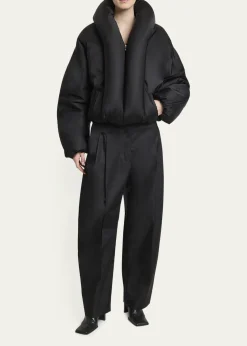 ALAIATaffeta Padded Bomber Jacket