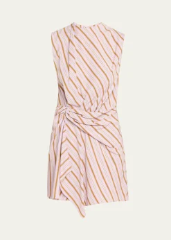 A.L.C.Dion Stripe Draped Mini Dress