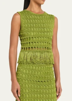 A.L.C.Esme Open-Knit Fringe Top