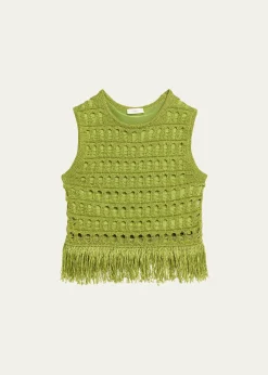 A.L.C.Esme Open-Knit Fringe Top