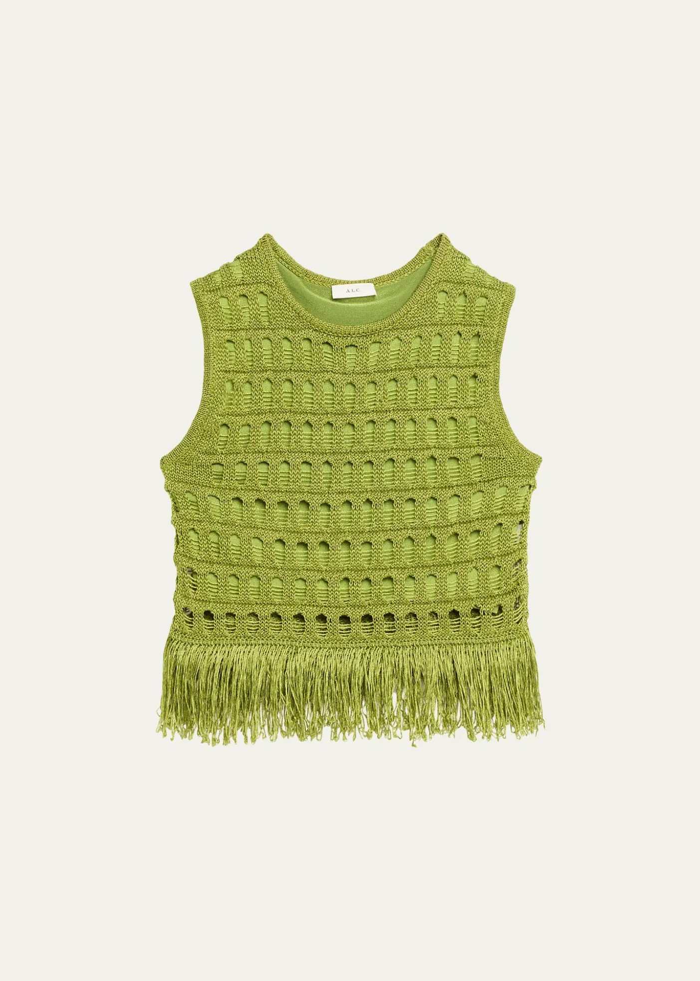 A.L.C.Esme Open-Knit Fringe Top
