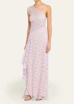 A.L.C.Gia Asymmetric Draped Lace Gown
