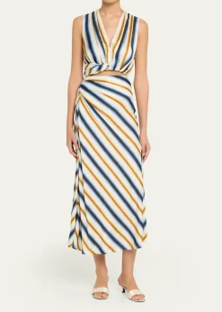A.L.C.Jean Stripe Column Skirt