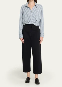 A.L.C.Leo Striped Twist-Front Top