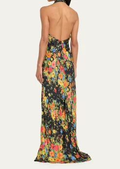 A.L.C.Mabel Floral Halter Gown