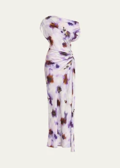 A.L.C.Poppy One-Shoulder Satin Midi Dress