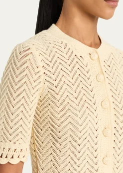 A.L.C.Simon Cropped Open-Knit Cardigan