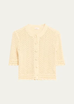 A.L.C.Simon Cropped Open-Knit Cardigan