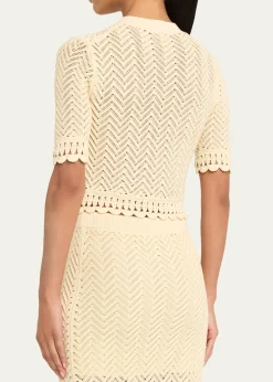 A.L.C.Simon Cropped Open-Knit Cardigan