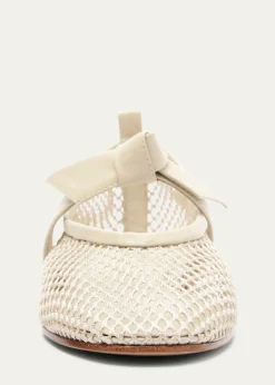 Alexandre BirmanClarita Bow Fishnet Ballerina Flats
