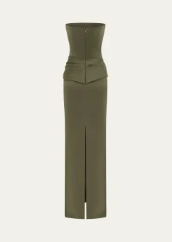 Alex PerryStrapless Twisted Longline Column Gown