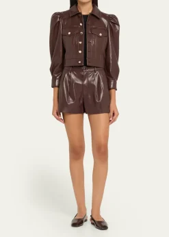 ALICE + OLIVIAConry Vegan Leather Trouser Shorts
