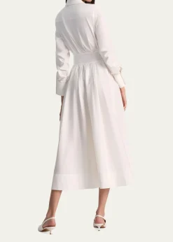 ALICE + OLIVIAEdie Corset Button-Front Midi Shirtdress