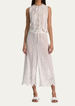 ALICE + OLIVIAElba Embroidered Cotton Pants