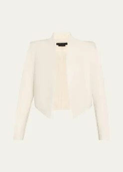 ALICE + OLIVIAHarvey Draped Open-Front Leather Jacket
