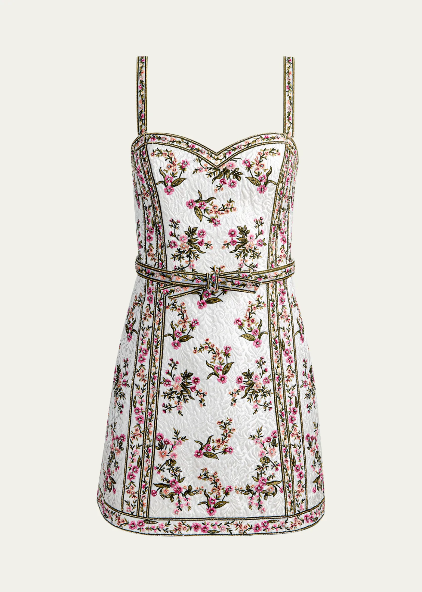 ALICE + OLIVIAKatia Embroidered Jacquard Mini Dress