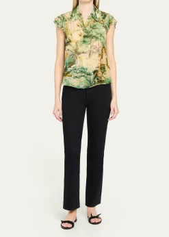 ALICE + OLIVIAMartel Flutter-Sleeve Blouse