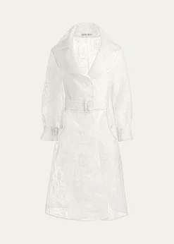 ALICE + OLIVIANevada Embroidered Sheer Trench Coat