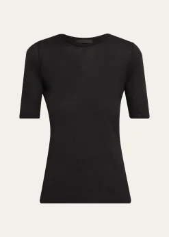 All ThreeVictoria Three-Quarter Sleeve Cotton Top